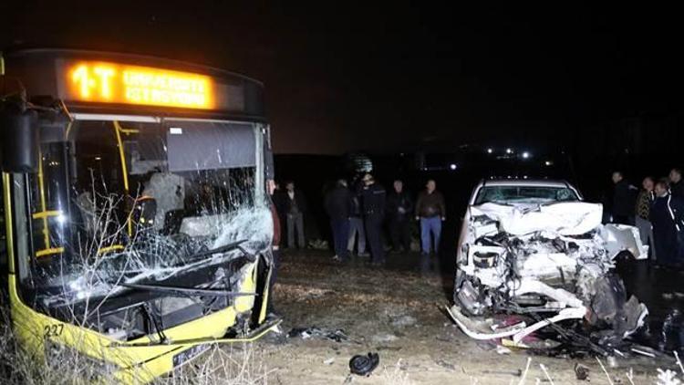 Bursada belediye otobüsü ile kamyonet çarpıştı: 1 ölü, 2 yaralı