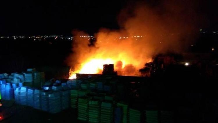 Kocaeli’de palet fabrikasında yangın