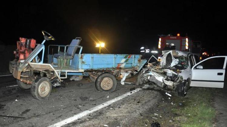 Malkarada trafik kazası: 1 ölü, 3 yaralı