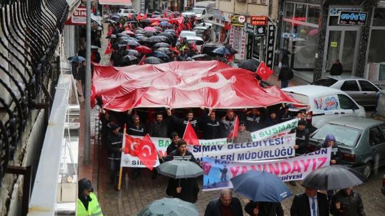 Afrindeki Mehmetçiklere destek için yürüdüler ek fotoğraflar