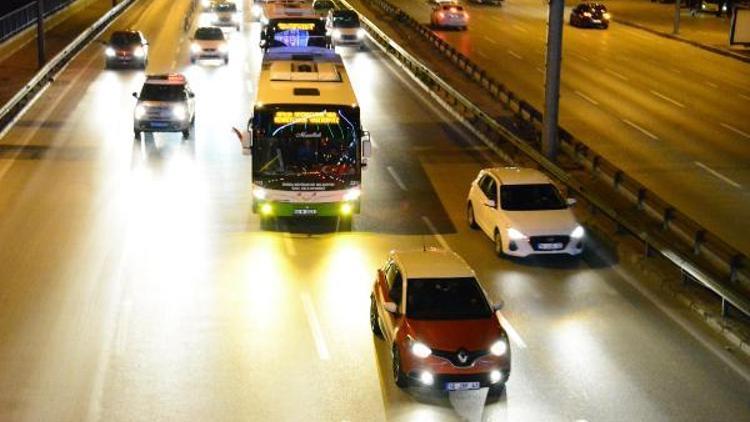 Bursa Halk Otobüsü şoförlerinden Mehmetçiğe destek konvoyu
