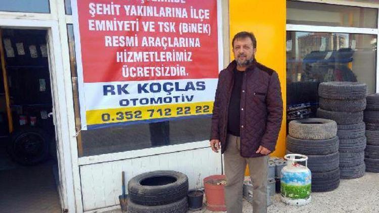 Bu iş yerinde şehit yakınlarına, TSK’ya ve İlçe Emniyetine hizmet ücretsiz