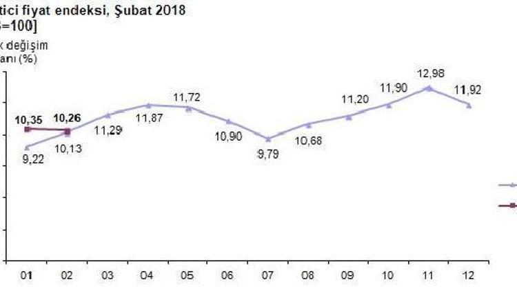 Tüketici fiyatları Şubatta yüzde 0.73 arttı, yıllık enflasyon çift hanede (2)