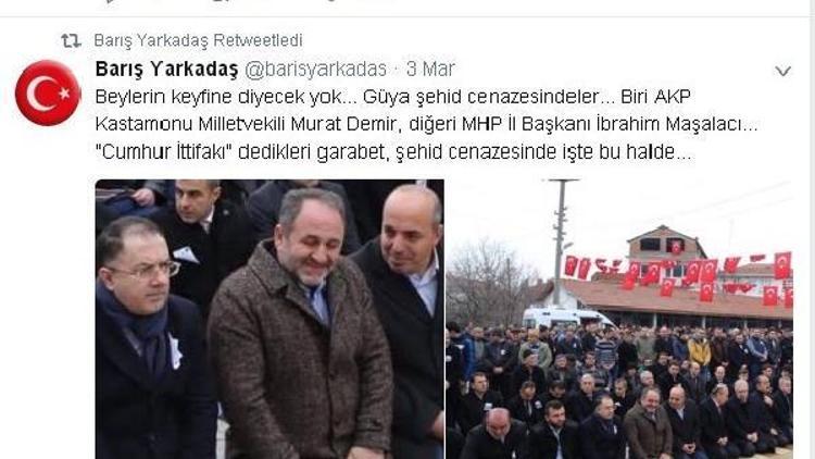 AK Partili ve CHPli vekiller arasında şehit cenazesindeki fotoğraf tartışması