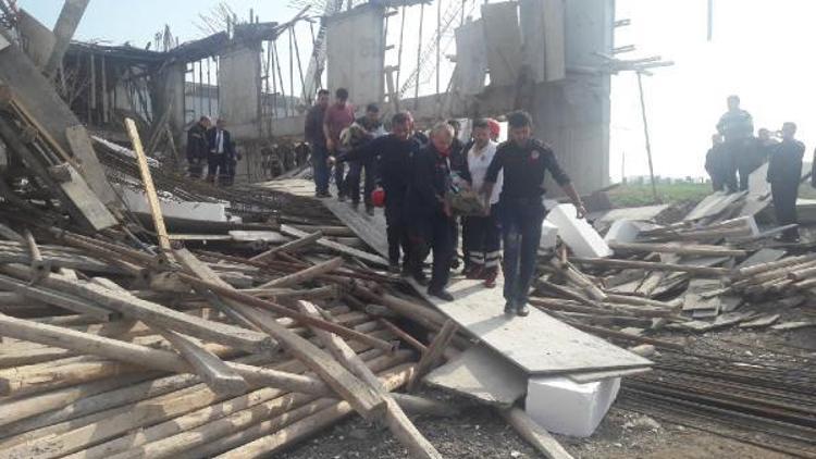 Kahramanmaraşta inşaatta göçük: 8 işçi yaralı- ek fotoğraflar