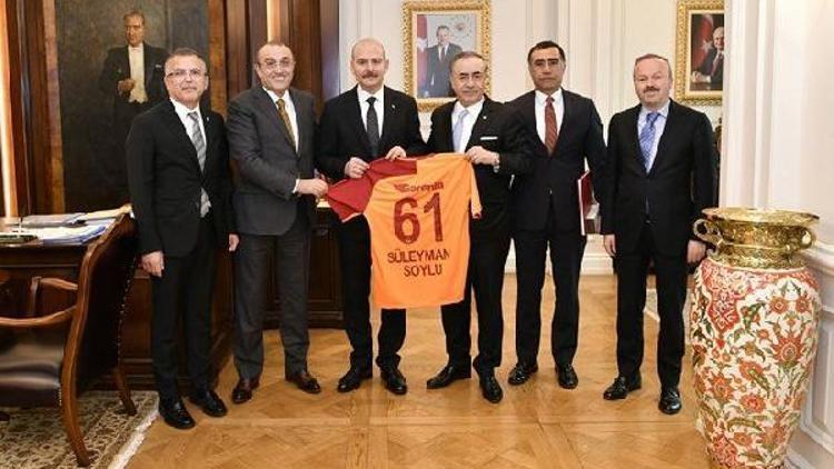Galatasaray Başkanı Cengizden, Soylu ve Özhasekiye ziyaret