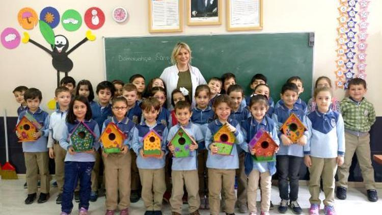 Trabzonda öğrenciler kuş yuvası yaparak türleri öğreniyor