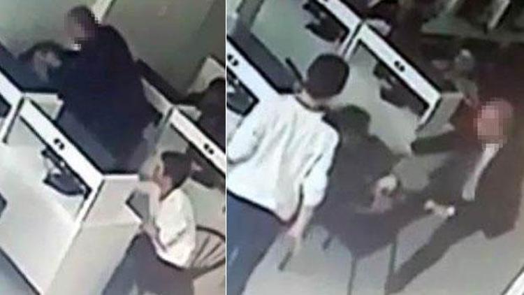 13 yaşındaki oğlunu internet kafede dövüp yerlerde sürükledi