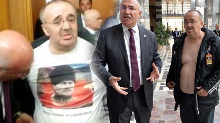 Mustafa Kemalin askerleriyiz yazılı tişörtle Meclise alınmadı
