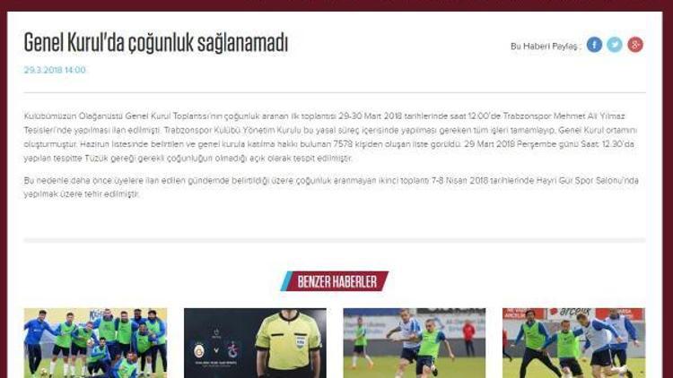 Trabzonsporun Genel Kurulunda çoğunluk sağlanamadı