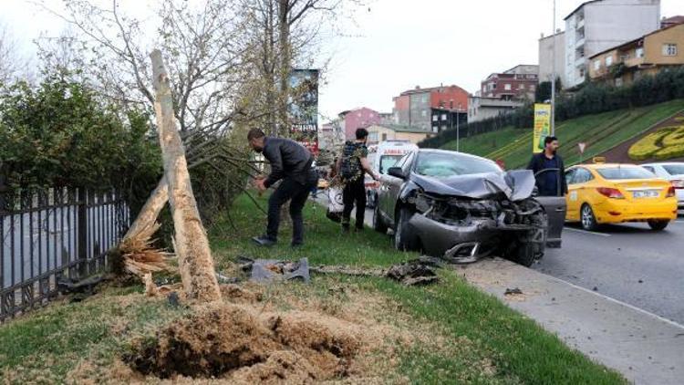 Polisler mesaiye giderken kaza geçirdi: 2 polis yaralı