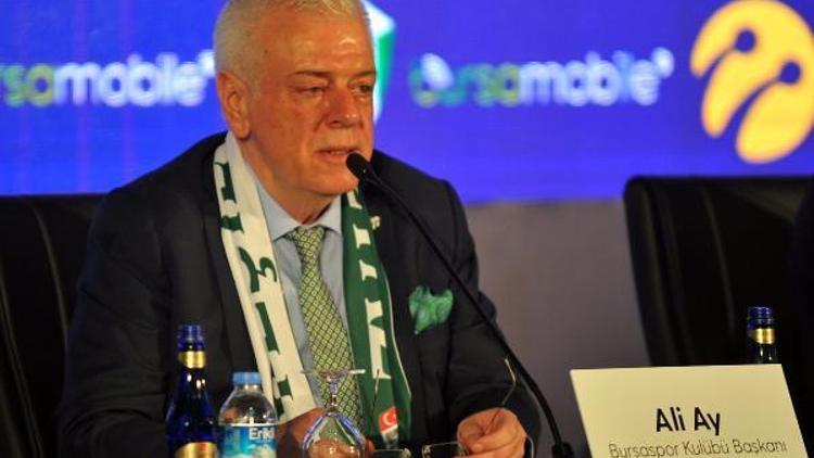 Bursaspor Başkanı Ali Ay: Bursasporun bundan sonra 300 - 400 bin Euronun üstünde transfer yapması mümkün değil