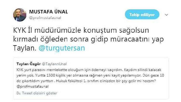 Yurttan çıkartılan öğrencinin imdadına Rektör Ünal yetişti