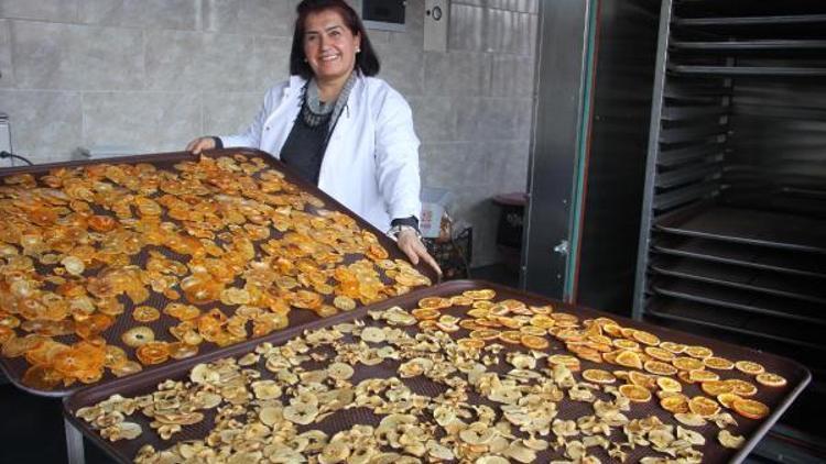 Özbek girişimci, çocuklar için meyve cipsi üretiyor