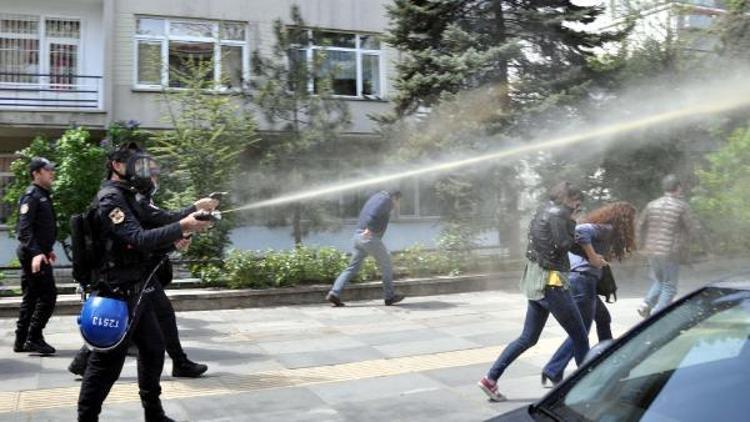 Ankarada KESK eylemine polis müdahalesi