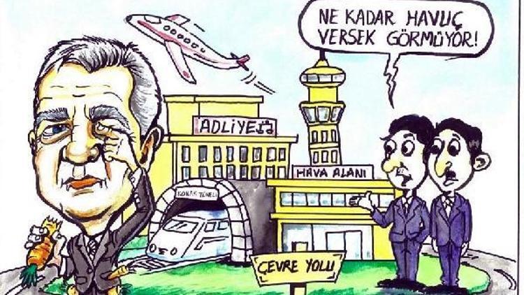 İzmirde Kocaoğluna karikatürlü yanıt