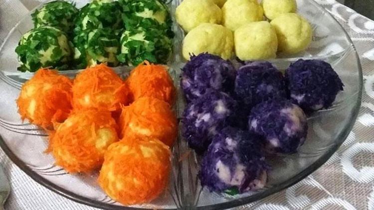 Renkli patates topları tarifi