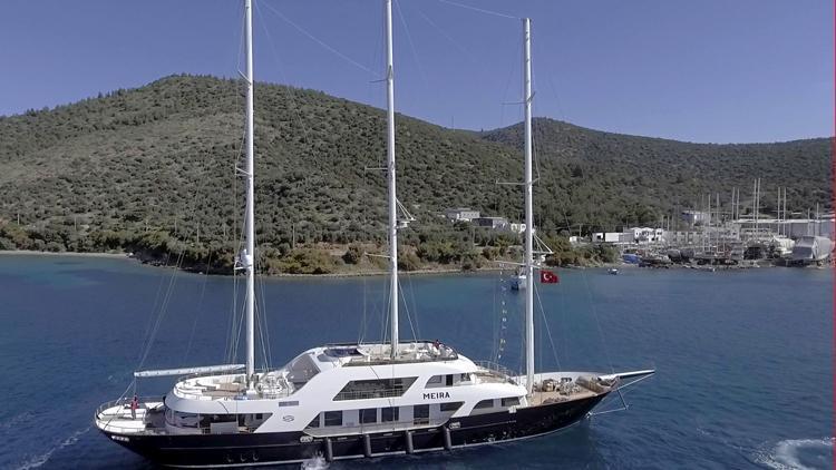 55 metrelik yelkenli  Bodrum’da yapıldı