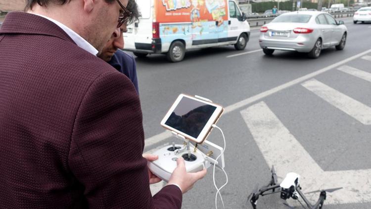 İstanbulda drone ile trafik denetimi