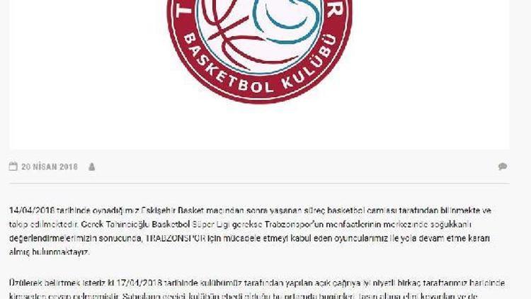 Trabzonspor Basketbol Kulübünden ‘yabancı oyuncu’ açıklaması