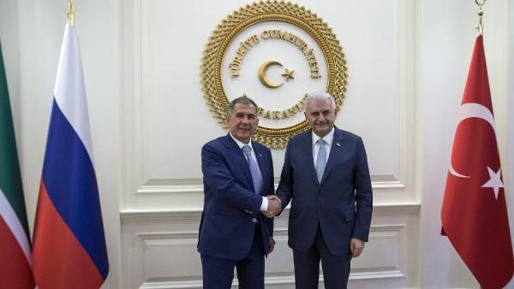 Başbakan Yıldırım Rusya Federasyonu Tataristan Cumhurbaşkanı Minnihanov ile görüştü