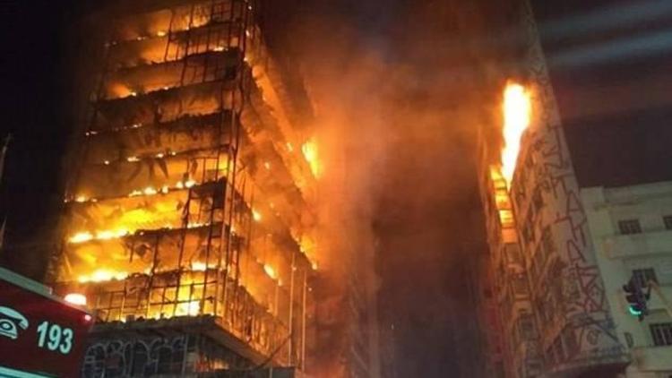 Brezilyada dehşete düşüren yangın