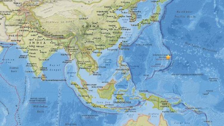 Pasifik Okyanusundaki Mariana Adalarında 7.0 büyüklüğünde deprem