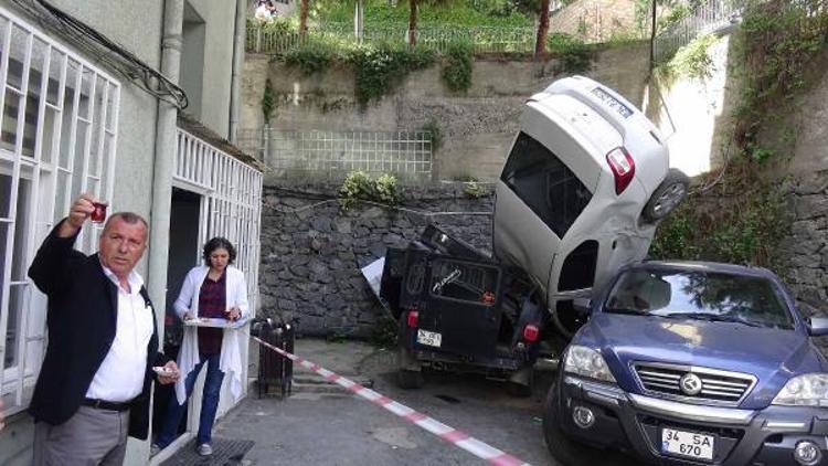 (ÖZEL)Beşiktaşta  görenleri şaşkına çeviren kaza