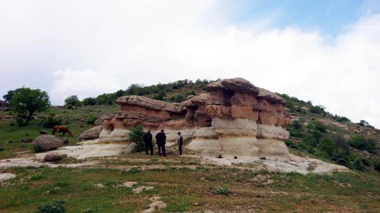 Bingölde gizemli külahlı taş, sosyal medya sayesinde fark edildi