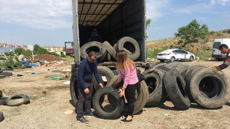 Keşanda 4 ton 420 kilo atık lastik toplandı