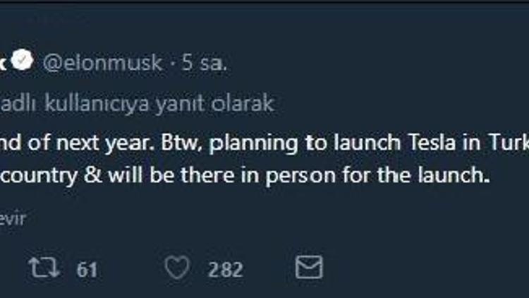 Elon Musk: Teslayı Türkiyede bu yıl piyasaya sürmeyi planlıyoruz