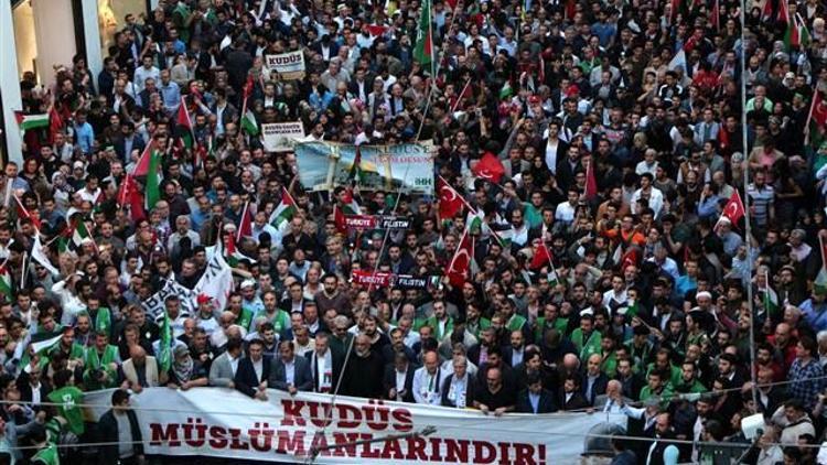 İstanbulda Kudüs protestosu