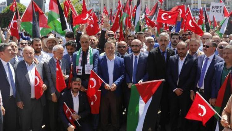 İzmitte ABD ve İsrail protesto edildi