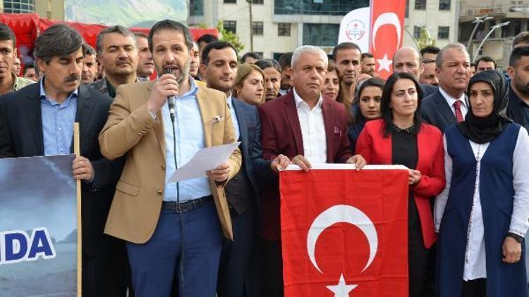 Hakkaride ABD ve İsrail protesto edildi