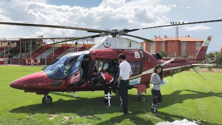 Gurbetçiye ambulans helikopter desteği