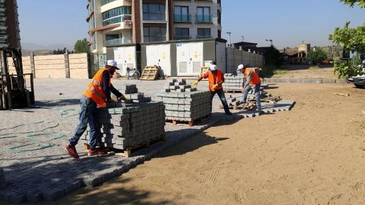 Turgutludaki 7 sokağa 10 bin metrekare parke taşı döşendi