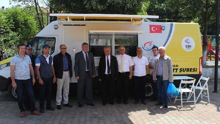 Üsküp beldesinde mobil PTT aracı hizmet vermeye başladı