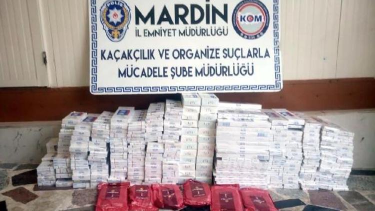 Mardinde kaçak sigara ve uyuşturucu operasyonu