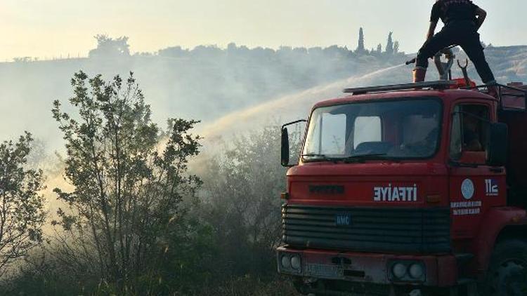 Makilik alandaki yangın, türbeye ulaşmadan söndürüldü