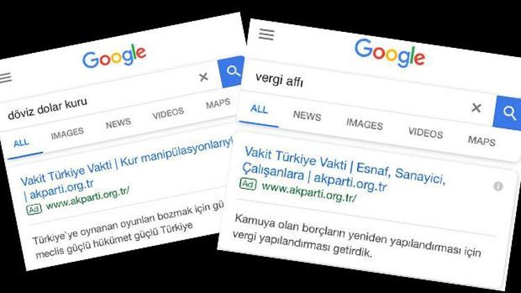 AK Partide dikkat çeken reklamlar