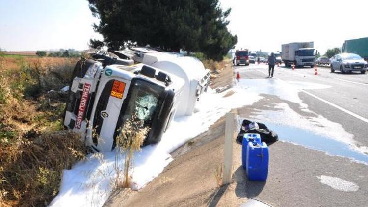 Tekirdağda yolcu otobüsü tankere çarptı: 10 yaralı