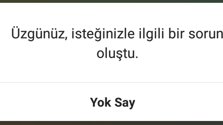 Instagram üzgünüz isteğinizle ilgili bir sorun oluştu hatası nedir