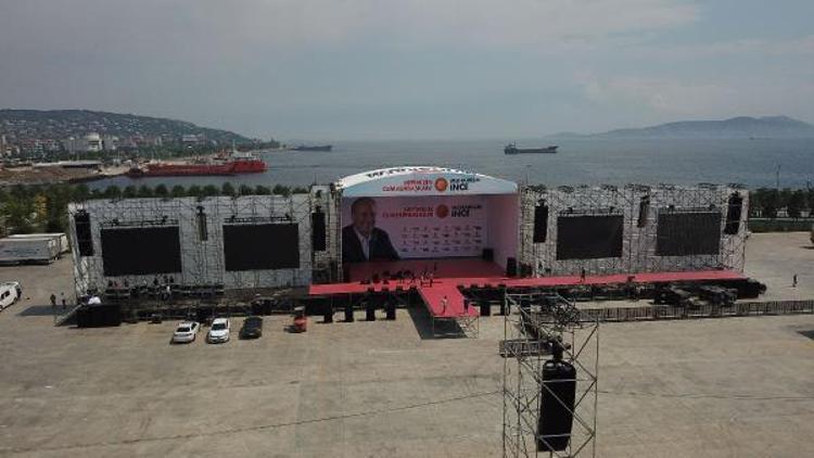 (Havadan fotoğraflarla) - Maltepe miting alanı Muharrem İnce için hazırlanıyor