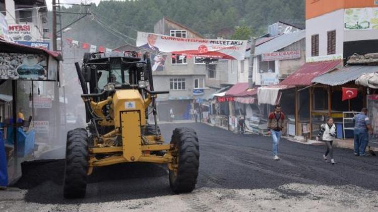 Zorkun Yaylasında Asfalstlama çalışması