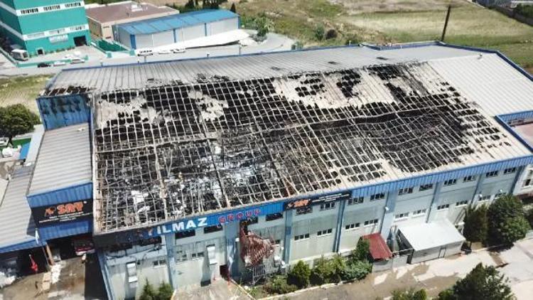 (Havadan fotoğraflarla) - Hadımköyde yanan fabrikanın son durumu