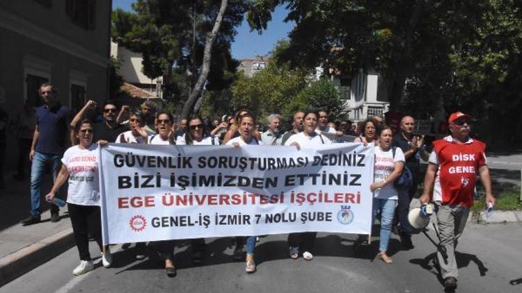 İşçiler, Ege Üniversitesi Rektörlüğü önündeki eylemlerini sonlandırdı