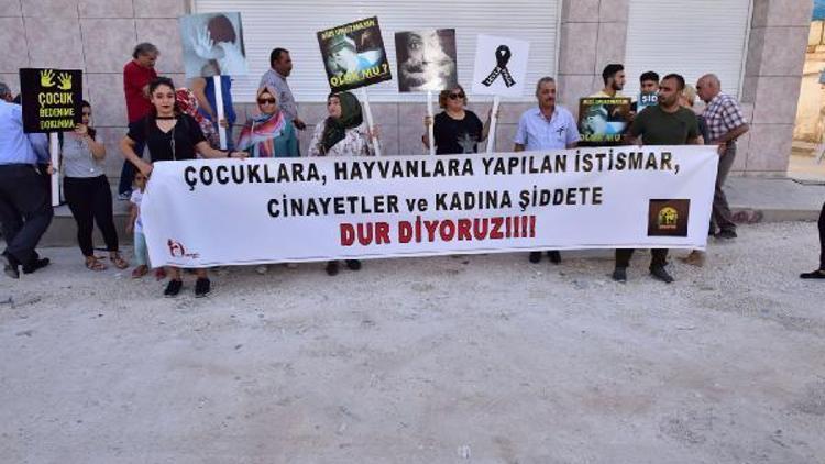 Ceylanpınarda istismar ile hayvanlara şiddet protestosu