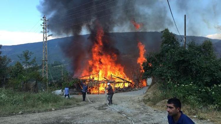 Karabükte köyde 3 ev yandı