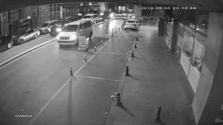 Karaköyde taksiciye saldırı kamerada