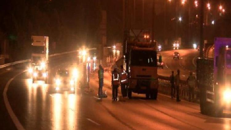 TEM Otoyolu Metris Kavşağında Ankara istikameti trafiğe kapandı